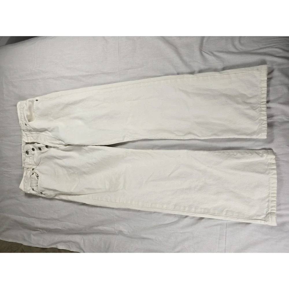 Levis 501 Jeans Mens 34x30 White Regular Straight Button Fly Denim Casual Pants
